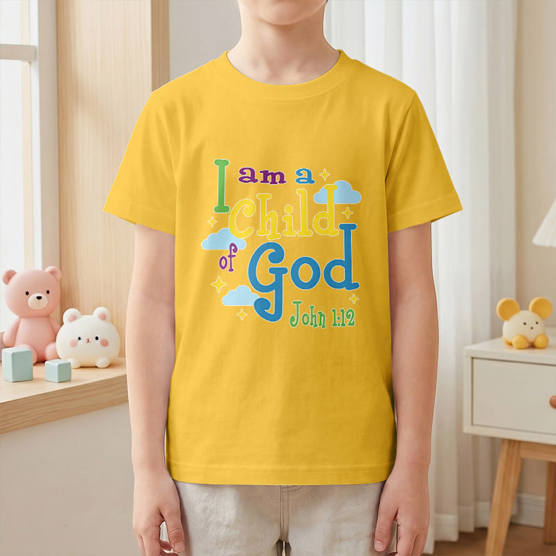 Christianartworkshop Camiseta infantil con diseño inspirador de nube y estrella: "Soy un hijo de Dios" (Juan 1:12). - image 28