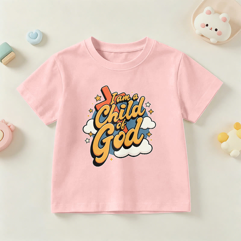 Christianartworkshop Camiseta infantil con diseño divertido de cruz y nube: "Soy un hijo de Dios". - Rosa - EE. UU./Reino Unido/Australia 14, UE 170 - image 15