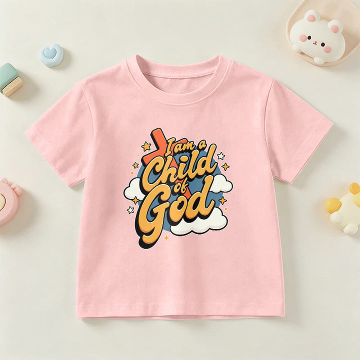 Christianartworkshop Camiseta infantil con diseño divertido de cruz y nube: "Soy un hijo de Dios". - Rosa - EE. UU./Reino Unido/Australia 14, UE 170 - image 15