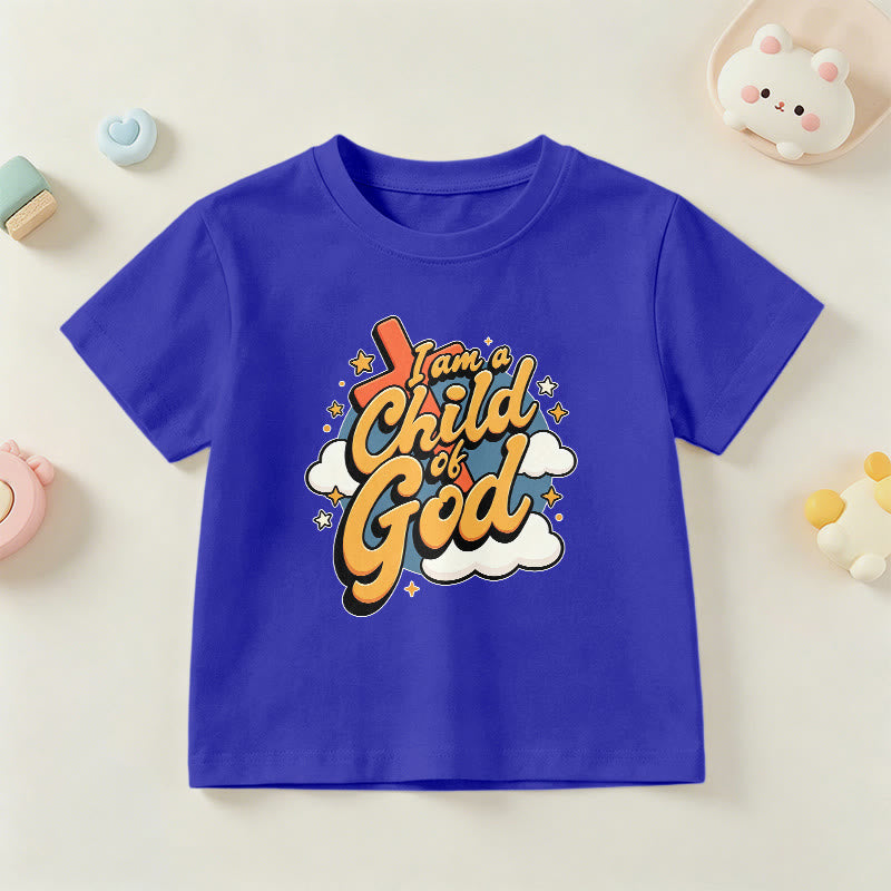 Christianartworkshop Camiseta infantil con diseño divertido de cruz y nube: "Soy un hijo de Dios". - Azul - EE. UU./Reino Unido/Australia 14, UE 170 - image 6