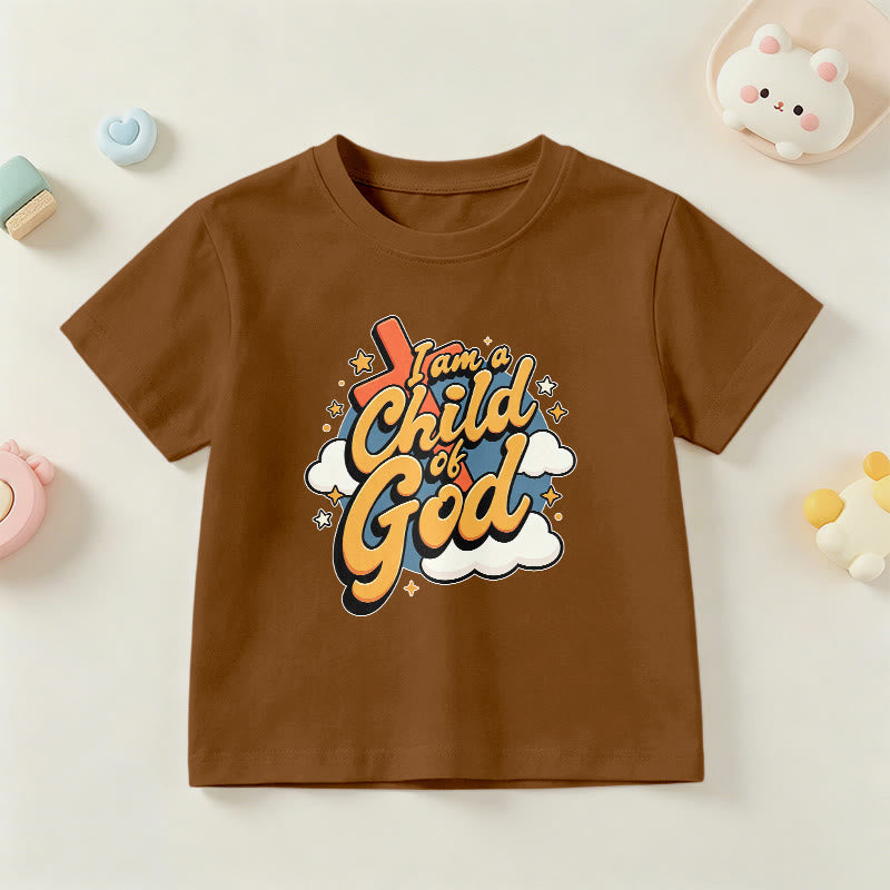 Christianartworkshop Camiseta infantil con diseño divertido de cruz y nube: "Soy un hijo de Dios". - Marrón - EE. UU./Reino Unido/Australia 14, UE 170 - image 21