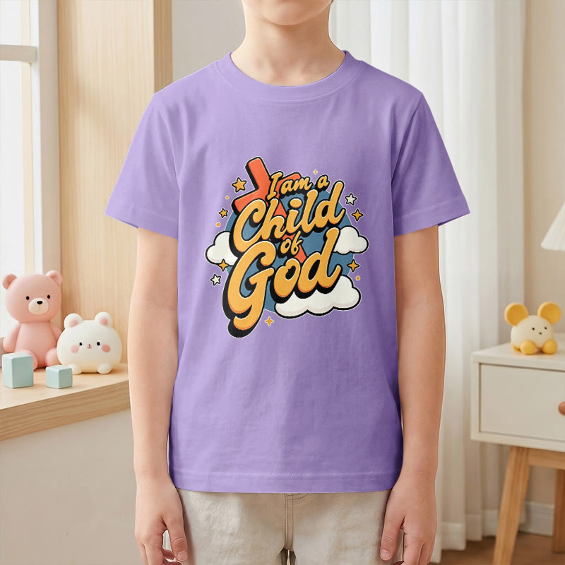 Christianartworkshop Camiseta infantil con diseño divertido de cruz y nube: "Soy un hijo de Dios". - image 10