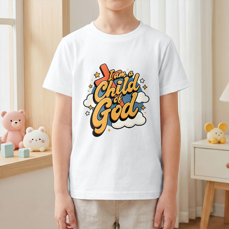 Christianartworkshop Camiseta infantil con diseño divertido de cruz y nube: "Soy un hijo de Dios". - image 4