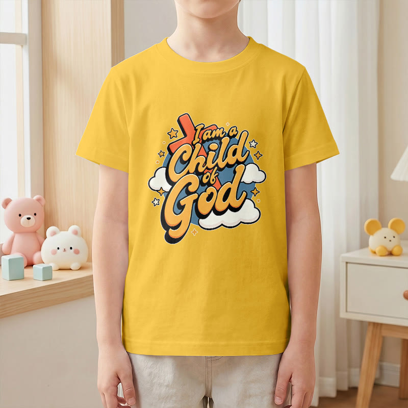 Christianartworkshop Camiseta infantil con diseño divertido de cruz y nube: "Soy un hijo de Dios". - image 1