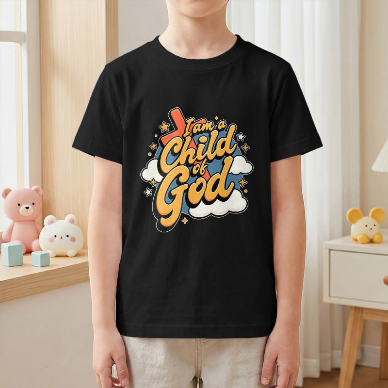 Christianartworkshop Camiseta infantil con diseño divertido de cruz y nube: "Soy un hijo de Dios". - image 28