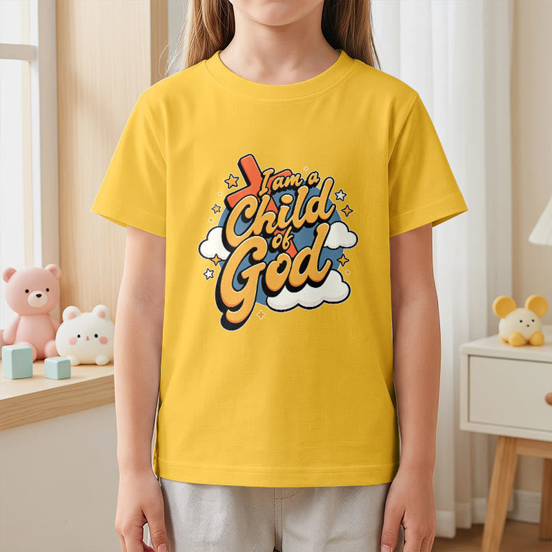 Christianartworkshop Camiseta infantil con diseño divertido de cruz y nube: "Soy un hijo de Dios". - image 2
