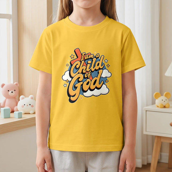 Christianartworkshop Camiseta infantil con diseño divertido de cruz y nube: "Soy un hijo de Dios". - image 2