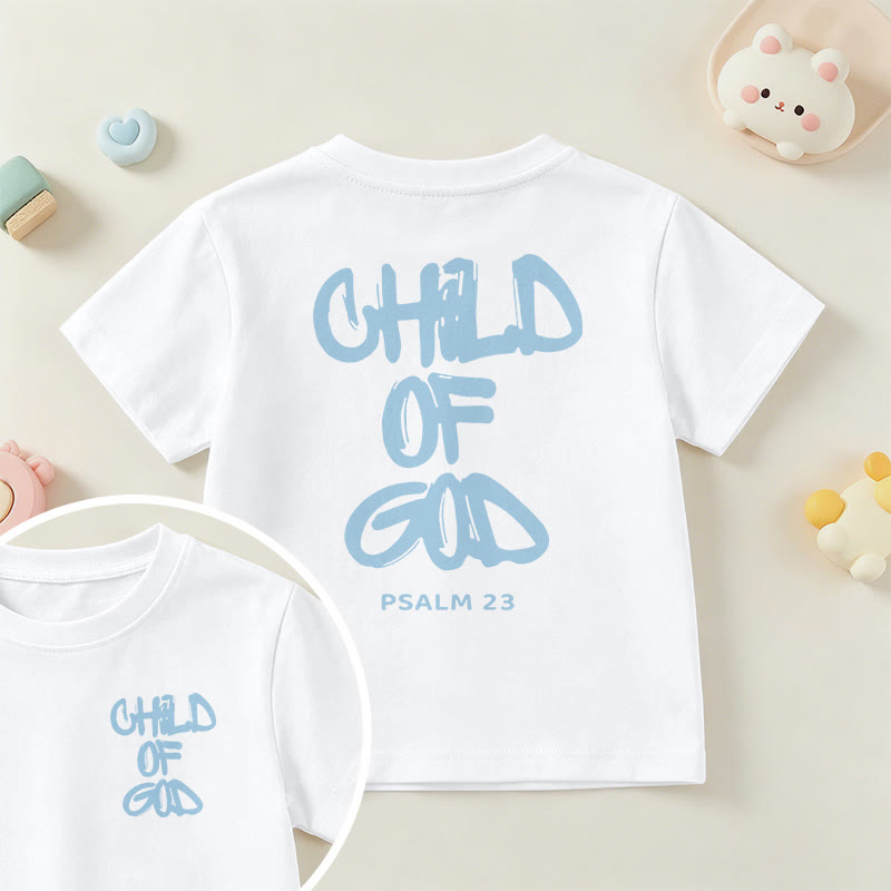 Christianartworkshop Camiseta infantil con versículo bíblico devocional: Hijo de Dios, Salmo 23 - Blanco - EE. UU./Reino Unido/Australia 14, UE 170 - image 0