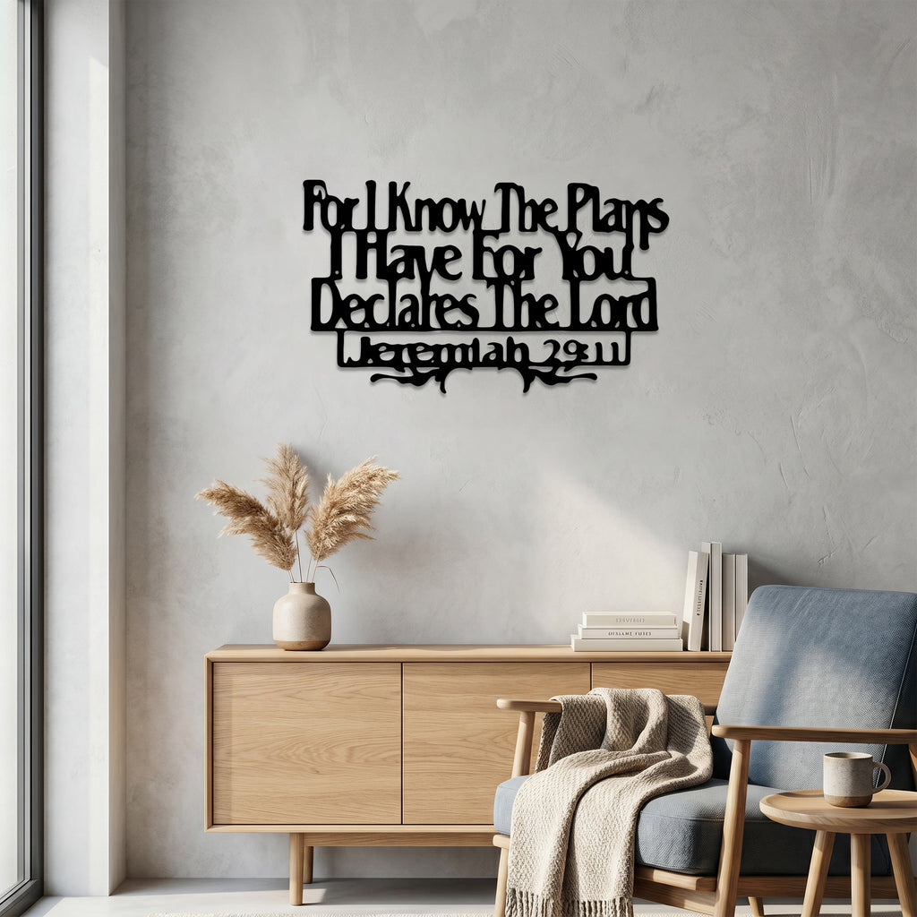 Christianartworkshop Jeremías 29:11 Porque yo sé los planes que tengo para ustedes. Decoración de pared de metal: Una promesa de esperanza. - image 4