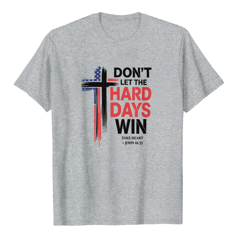 Christianartworkshop Camiseta de manga corta premium con estampado vintage desgastado de bandera, cruz y versículo bíblico inspirador. - Gris - 2XL - image 1