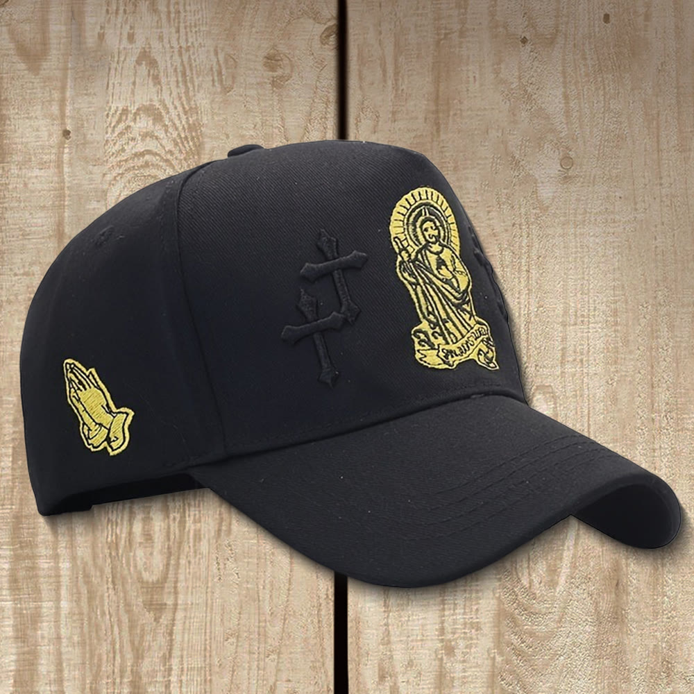 Christianartworkshop Gorra de béisbol clásica ajustable con bordado de San Judas y la Triple Cruz - image 2