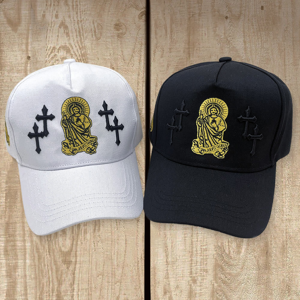 Christianartworkshop Gorra de béisbol clásica ajustable con bordado de San Judas y la Triple Cruz - image 0