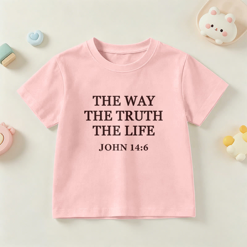 Christianartworkshop El Camino La Verdad La Vida Juan 14:6 Texto Clásico Serif Camiseta de Manga Corta para Niños - Rosa - EE. UU./Reino Unido/Australia 14, UE 170 - image 21