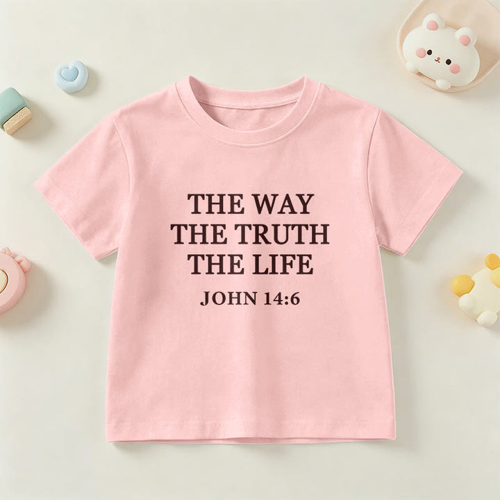 Christianartworkshop El Camino La Verdad La Vida Juan 14:6 Texto Clásico Serif Camiseta de Manga Corta para Niños - Rosa - EE. UU./Reino Unido/Australia 14, UE 170 - image 21