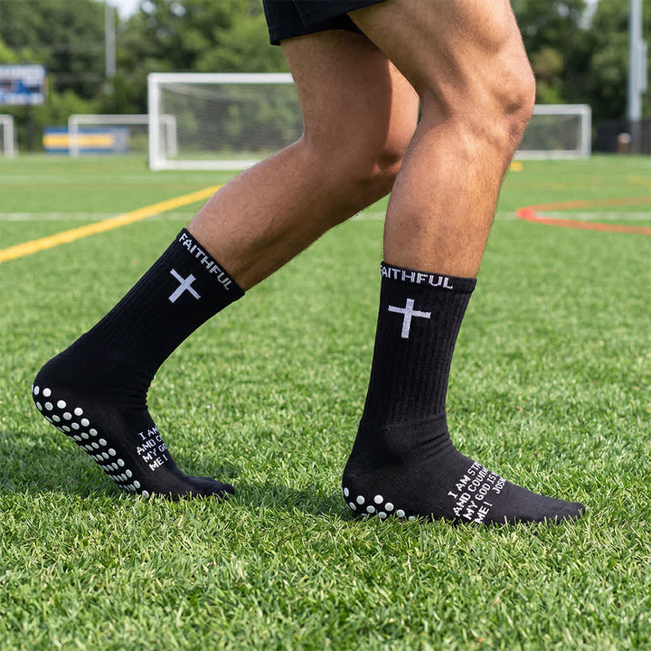 Christianartworkshop Calcetines deportivos con texto bíblico y cruz en la parte delantera del pie con temática religiosa. - Black y Joshua - 10 pares - image 7