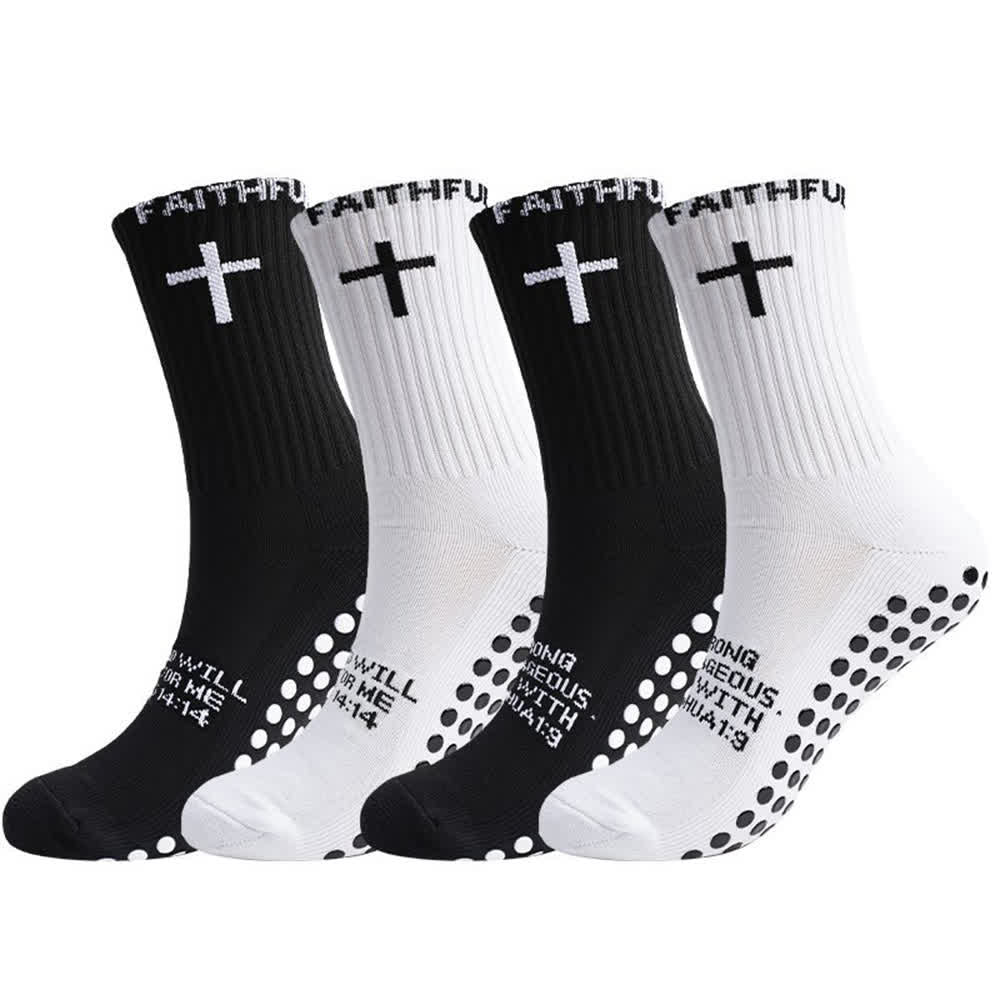Christianartworkshop Calcetines deportivos con texto bíblico y cruz en la parte delantera del pie con temática religiosa. - image 6