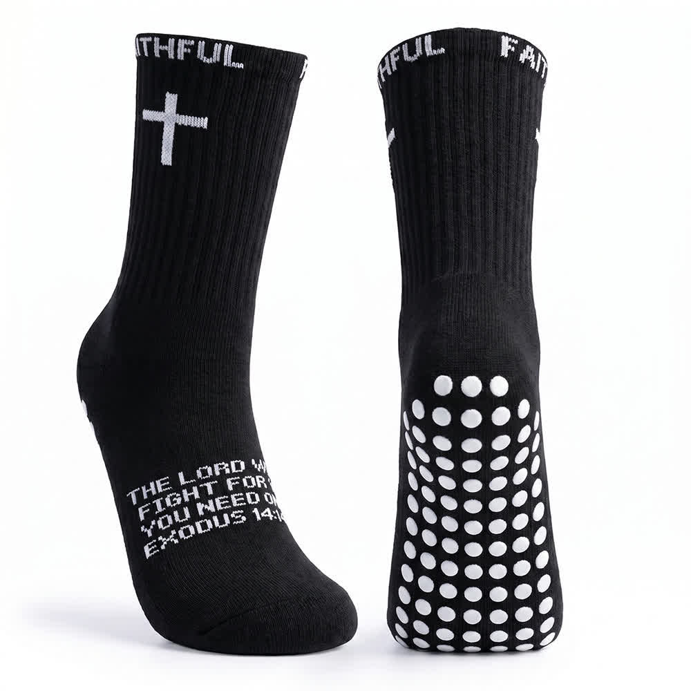 Christianartworkshop Calcetines deportivos con texto bíblico y cruz en la parte delantera del pie con temática religiosa. - image 11