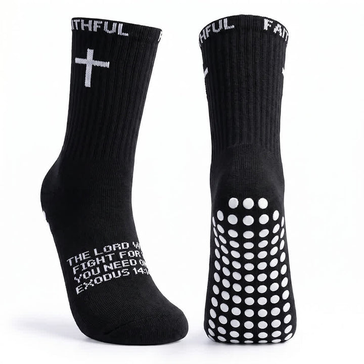 Christianartworkshop Calcetines deportivos con texto bíblico y cruz en la parte delantera del pie con temática religiosa. - image 11