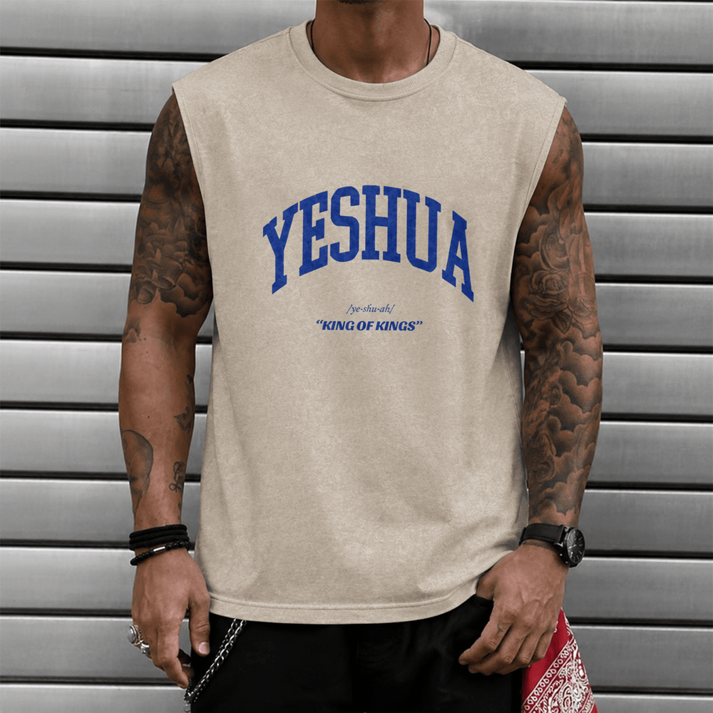 Christianartworkshop Camiseta sin mangas unisex lavada Yeshua Rey de Reyes - image 0