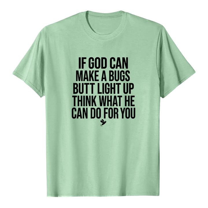 Christianartworkshop Si Dios pudiera hacer que el trasero de un insecto se iluminara. Camiseta de manga corta premium con cita divertida sobre la fe. - Verde claro - 2XL - image 6