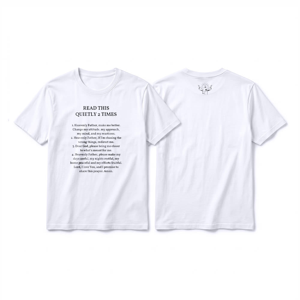 Christianartworkshop Camiseta divertida de manga corta con el mensaje "Lee esto en silencio 2 veces" de Faith Premium. - Blanco - 2XL - image 5