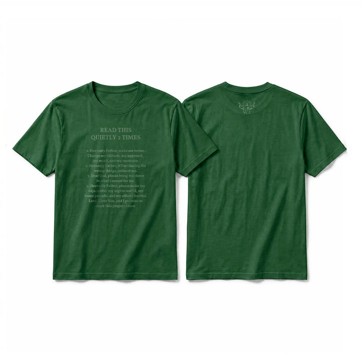 Christianartworkshop Camiseta divertida de manga corta con el mensaje "Lee esto en silencio 2 veces" de Faith Premium. - Verde oscuro - 2XL - image 23
