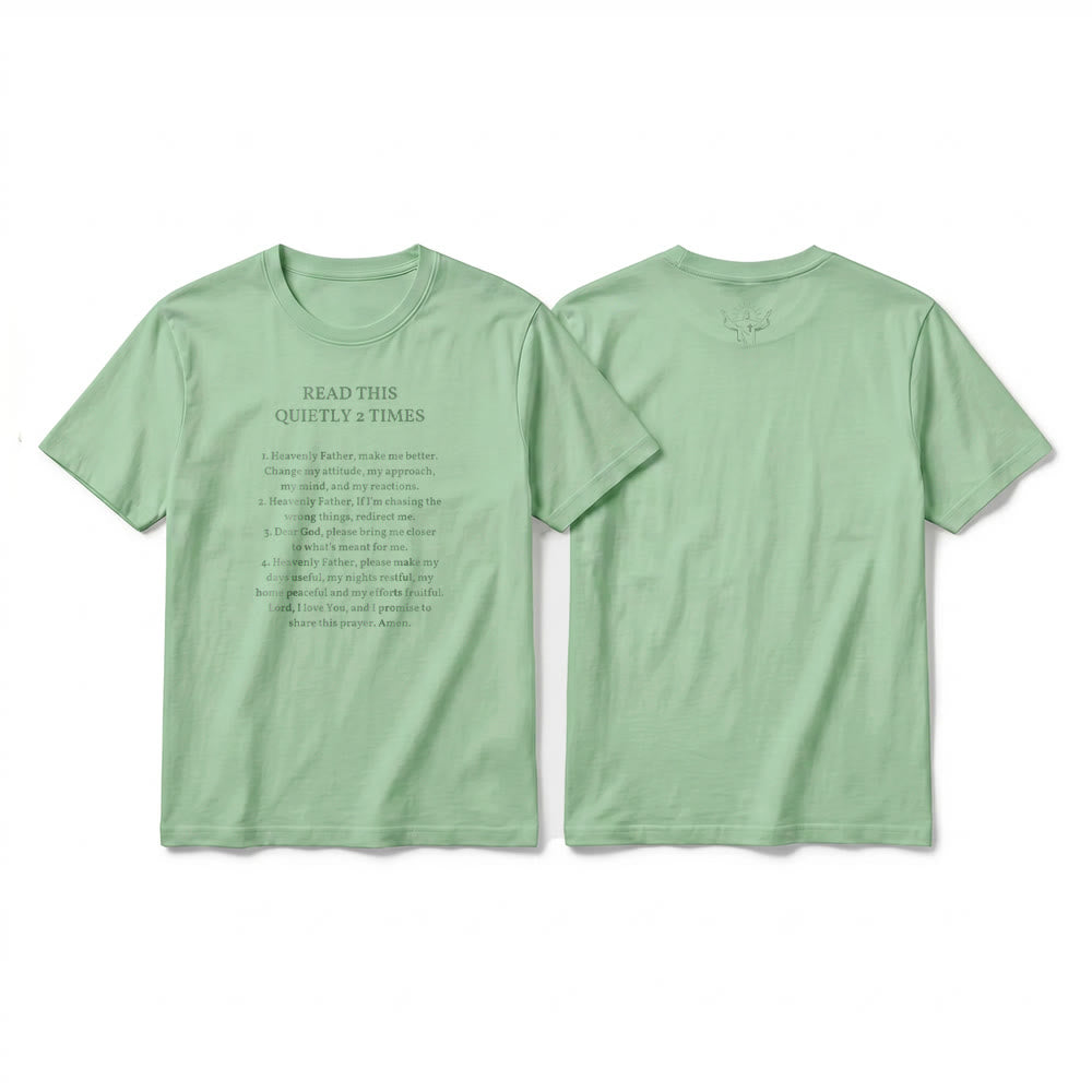 Christianartworkshop Camiseta divertida de manga corta con el mensaje "Lee esto en silencio 2 veces" de Faith Premium. - Verde claro - 2XL - image 20