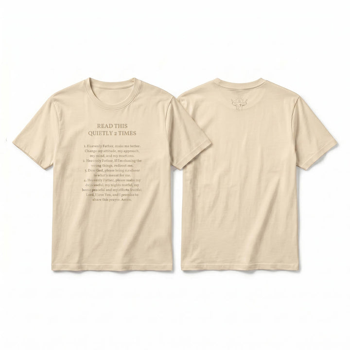 Christianartworkshop Camiseta divertida de manga corta con el mensaje "Lee esto en silencio 2 veces" de Faith Premium. - Beige - 2XL - image 14