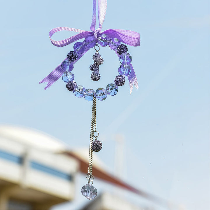 Christianartworkshop Colgante para coche con cruz de cristal adornada con un lazo: un símbolo de gracia protectora y fe en un viaje seguro. - image 3