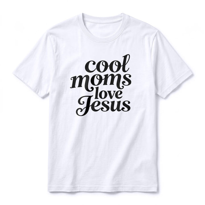 Christianartworkshop Camiseta de manga corta premium con estampado frontal y trasero "Las mamás geniales aman a Jesús" - image 5