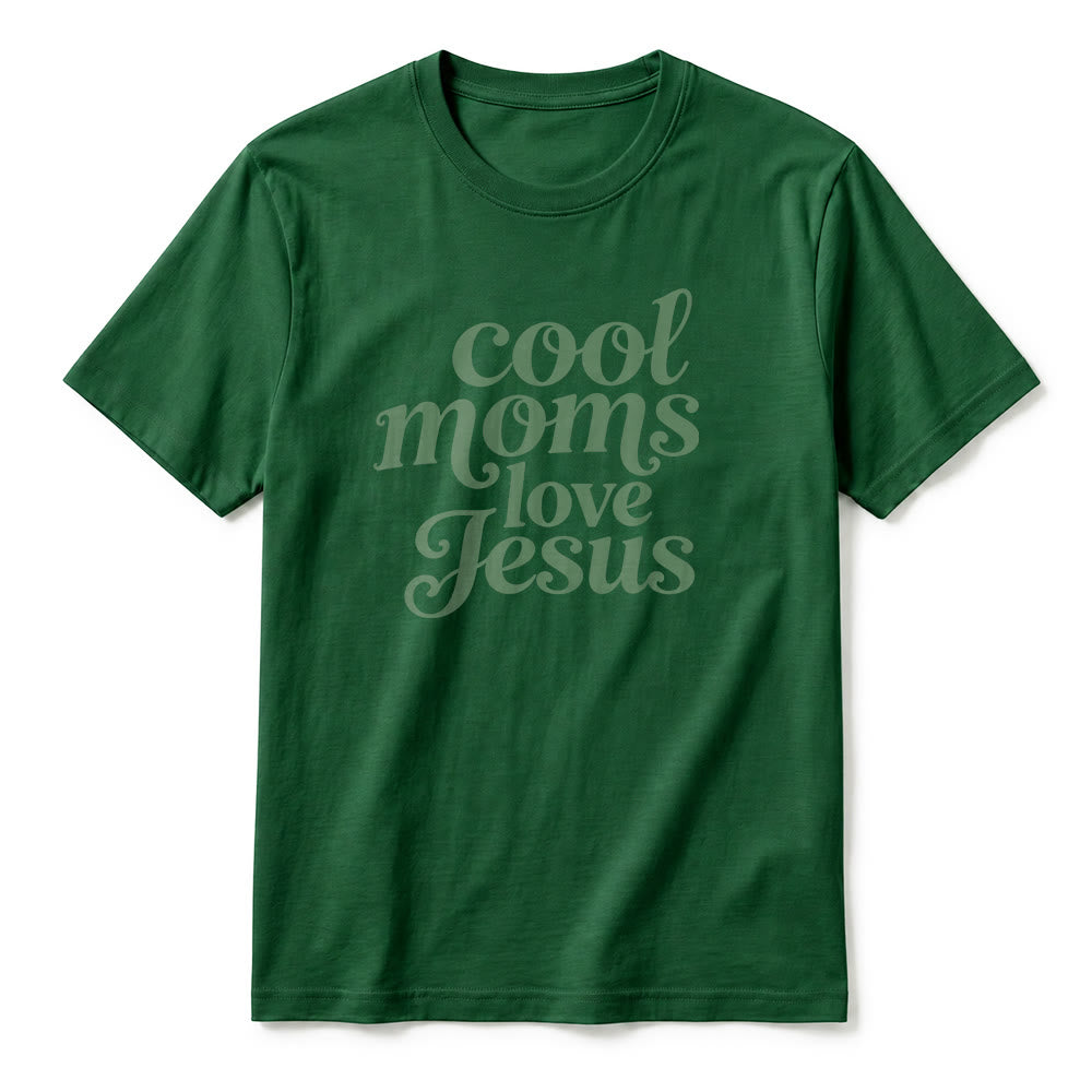 Christianartworkshop Camiseta de manga corta premium con estampado frontal y trasero "Las mamás geniales aman a Jesús" - image 26