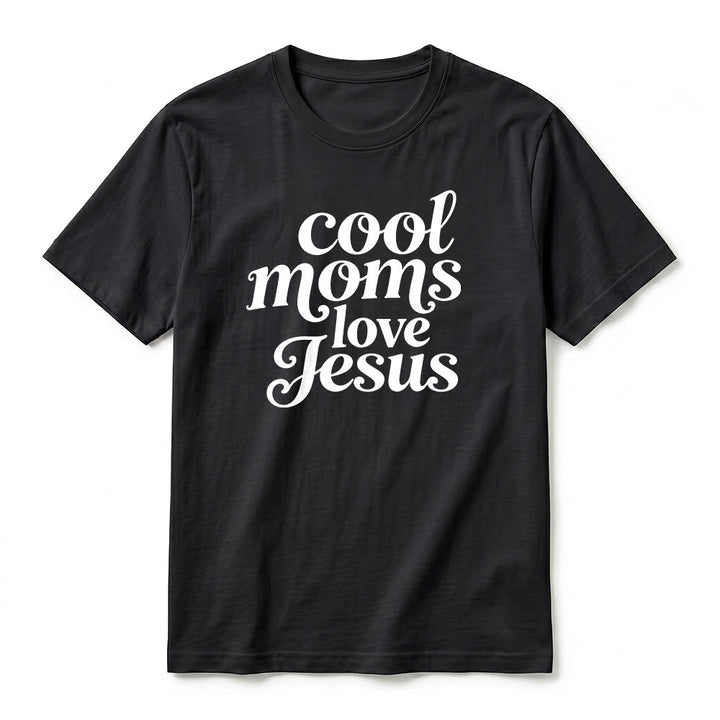 Christianartworkshop Camiseta de manga corta premium con estampado frontal y trasero "Las mamás geniales aman a Jesús" - image 2