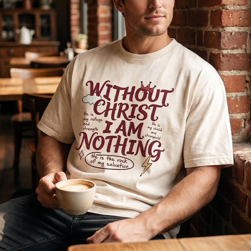 Christianartworkshop Camiseta unisex lavada con testimonio de fe: "Sin Cristo no soy nada". - image 0