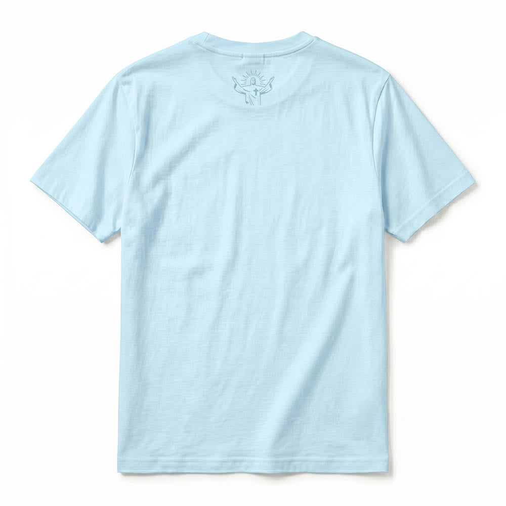 Christianartworkshop "Ora sobre ello tanto como piensas en ello" Camiseta de manga corta premium con el lema "Fe escrita a mano" - image 18