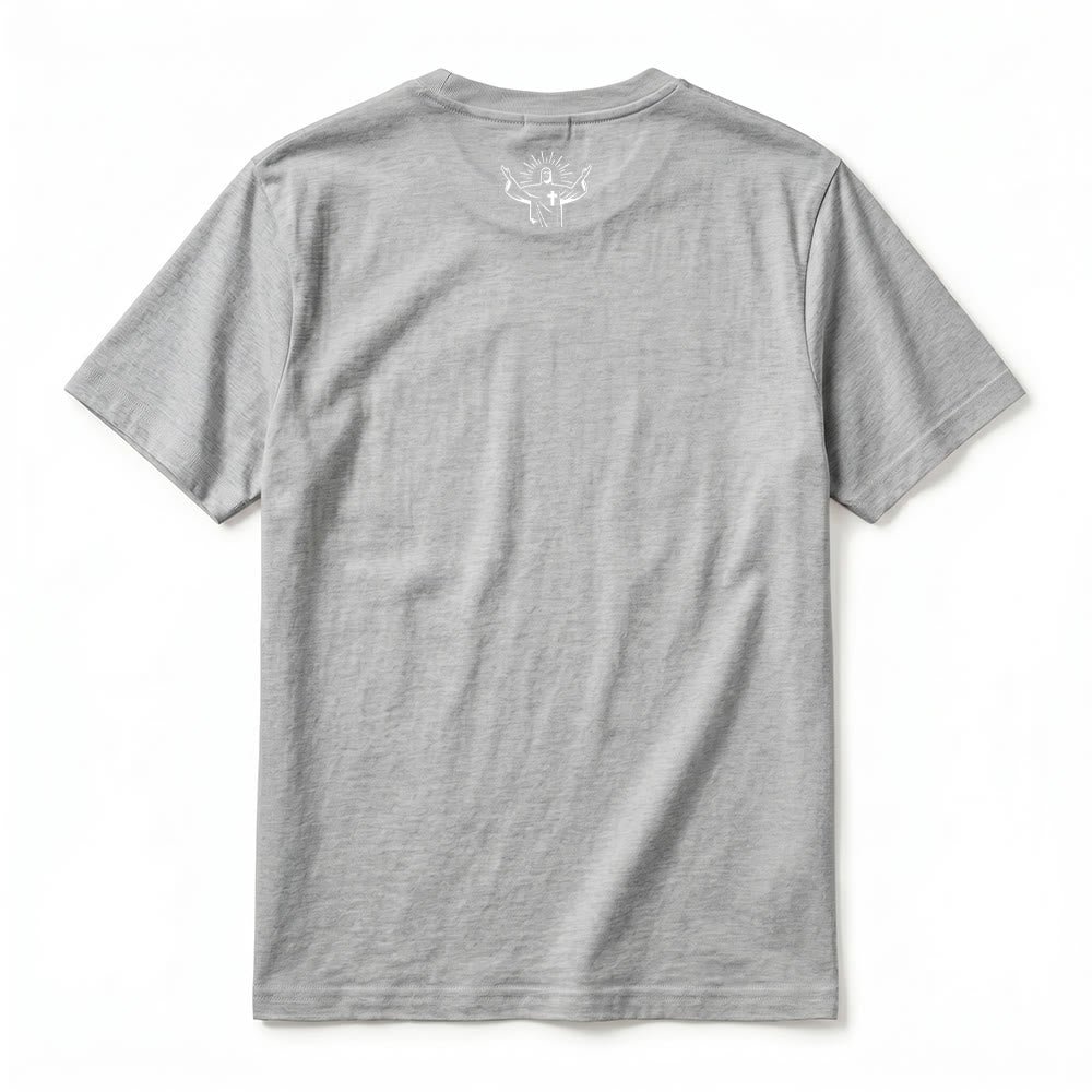 Christianartworkshop "Ora sobre ello tanto como piensas en ello" Camiseta de manga corta premium con el lema "Fe escrita a mano" - image 12