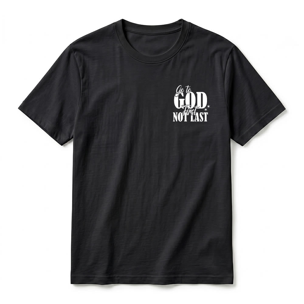 Christianartworkshop Camiseta de manga corta premium con recordatorio de fe "Acércate a Dios primero" - image 11