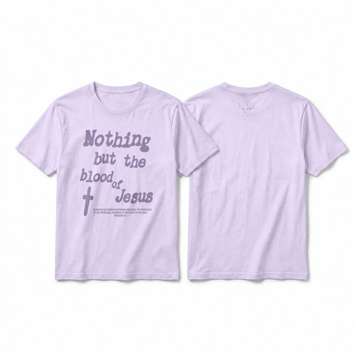Christianartworkshop Camiseta de manga corta premium "Nada más que la sangre de Jesús" - Púrpura - 2XL - image 16