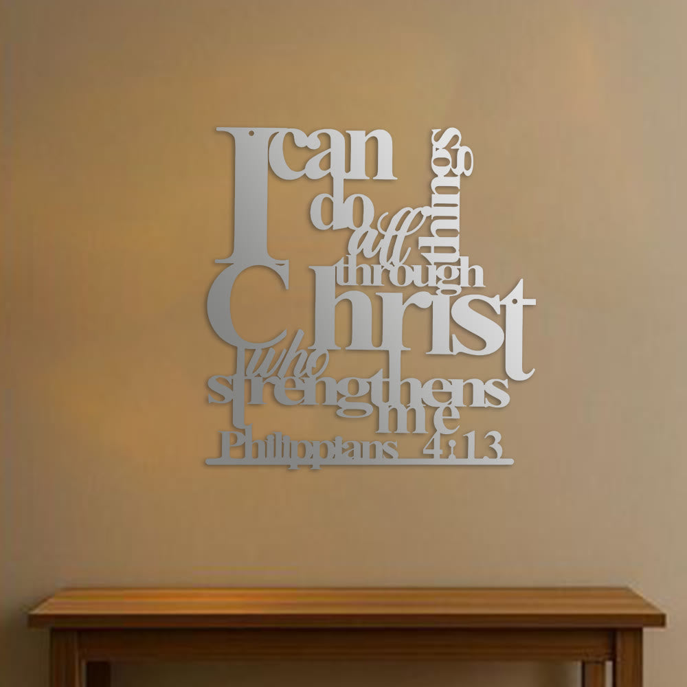 Christianartworkshop Filipenses 4:13 Puedo hacer todas las cosas Decoración de pared de metal: La fuerza de Cristo para tus paredes - image 11