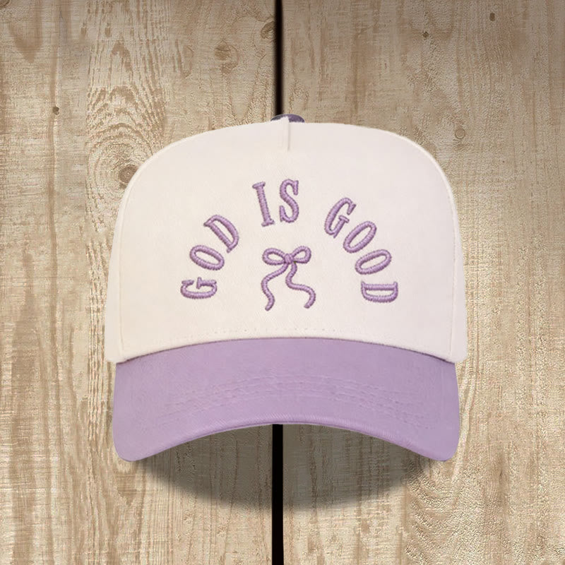 Christianartworkshop Gorra de béisbol unisex con visera curva y lazo bordado con la inscripción "God Is Good" - Púrpura - image 12