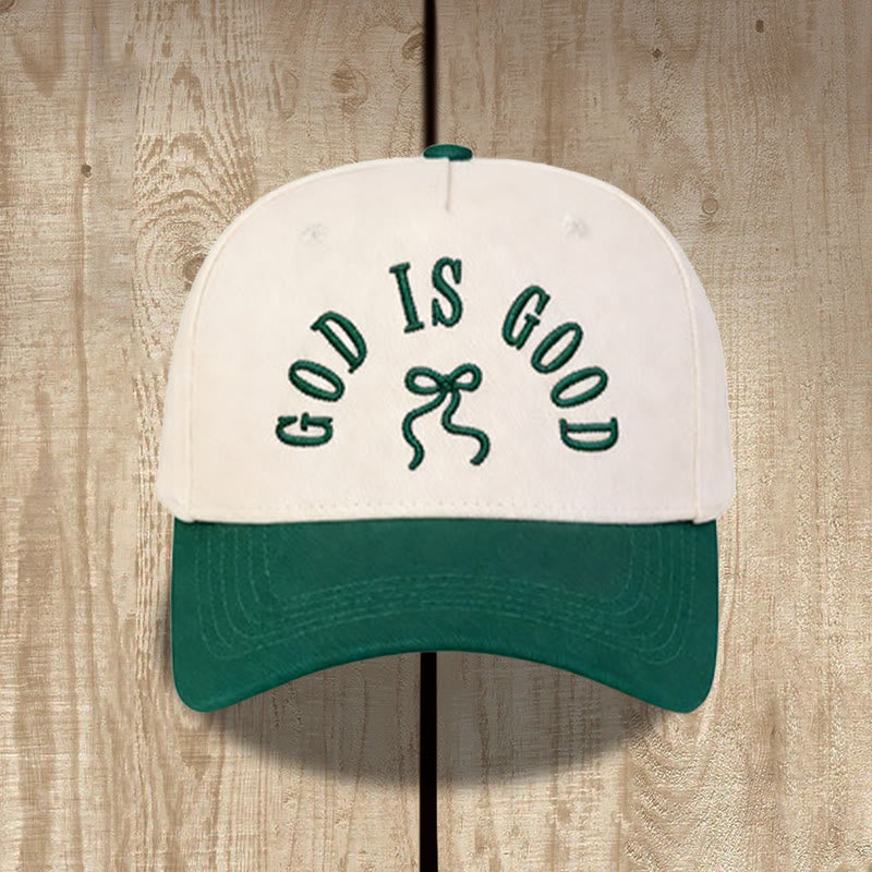 Christianartworkshop Gorra de béisbol unisex con visera curva y lazo bordado con la inscripción "God Is Good" - Verde - image 10