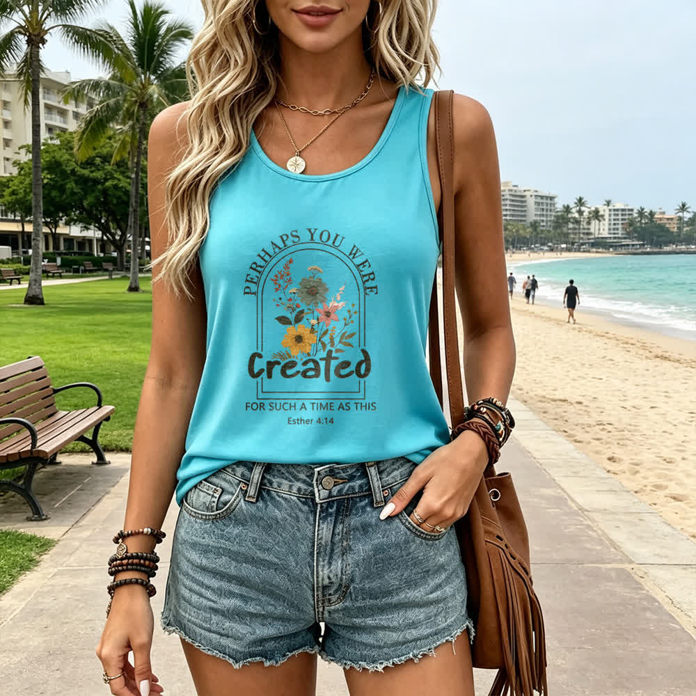 Christianartworkshop Flor silvestre Quizás fuiste creada para un momento como este. Camiseta sin mangas estilo nadador. - image 13