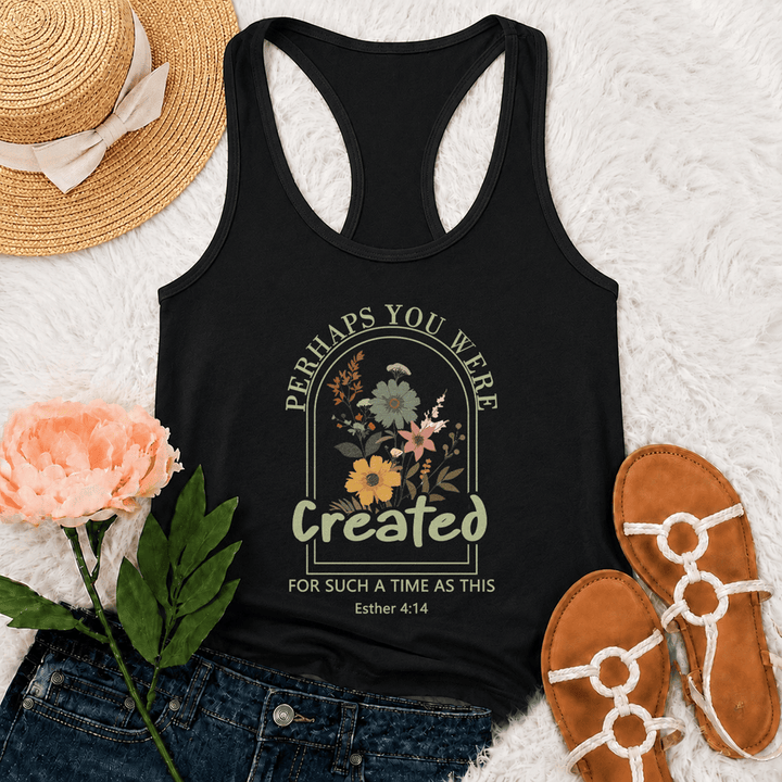 Christianartworkshop Flor silvestre Quizás fuiste creada para un momento como este. Camiseta sin mangas estilo nadador. - Negro - 2XL - image 3