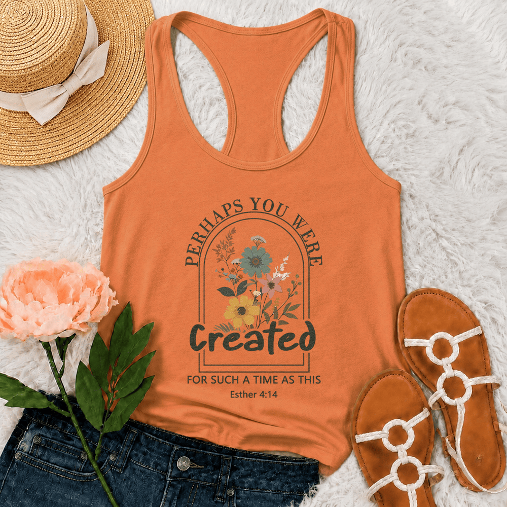 Christianartworkshop Flor silvestre Quizás fuiste creada para un momento como este. Camiseta sin mangas estilo nadador. - Naranja - 2XL - image 27