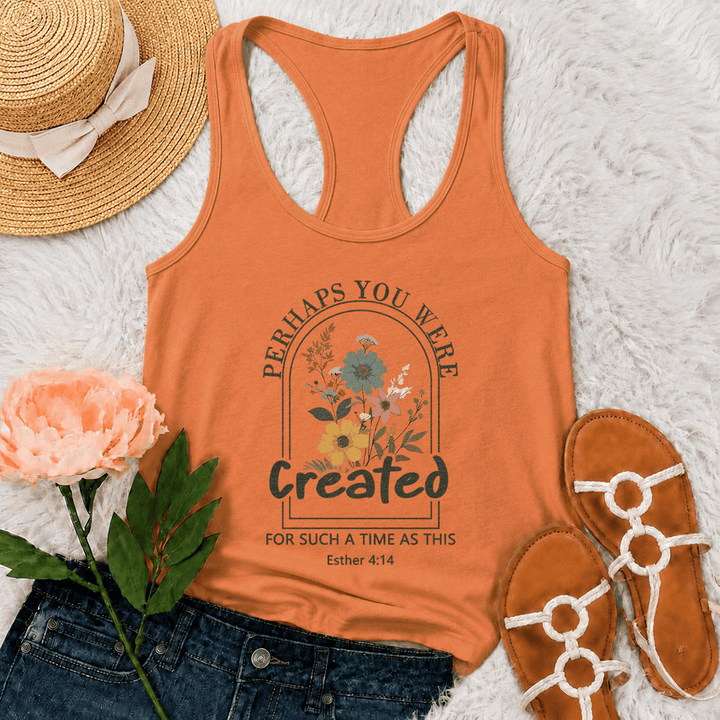 Christianartworkshop Flor silvestre Quizás fuiste creada para un momento como este. Camiseta sin mangas estilo nadador. - Naranja - 2XL - image 27