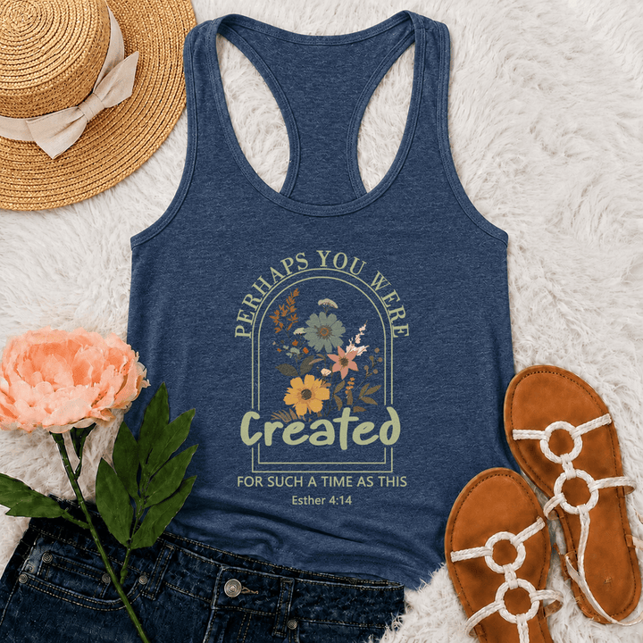 Christianartworkshop Flor silvestre Quizás fuiste creada para un momento como este. Camiseta sin mangas estilo nadador. - Azul marino - 2XL - image 15