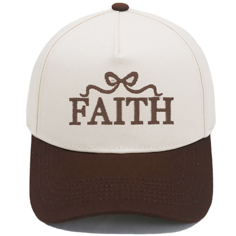 Christianartworkshop Gorra de béisbol ajustable con visera de camuflaje y bordado de lazo FAITH - Café - image 19