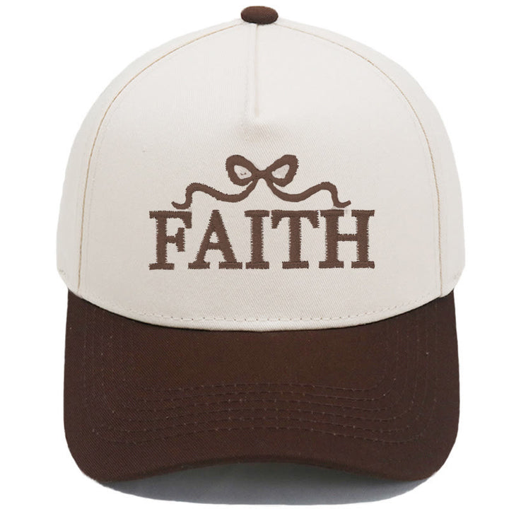 Christianartworkshop Gorra de béisbol ajustable con visera de camuflaje y bordado de lazo FAITH - Café - image 19