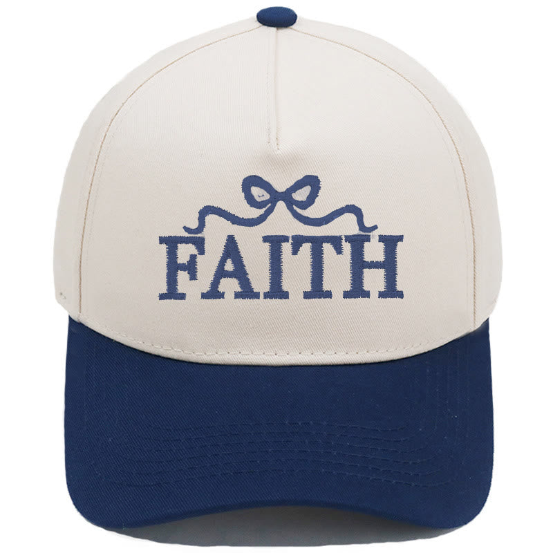 Christianartworkshop Gorra de béisbol ajustable con visera de camuflaje y bordado de lazo FAITH - Azul marino - image 13