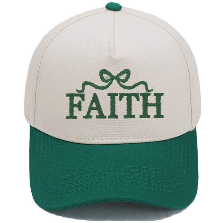 Christianartworkshop Gorra de béisbol ajustable con visera de camuflaje y bordado de lazo FAITH - Verde oscuro - image 15