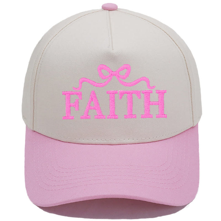 Christianartworkshop Gorra de béisbol ajustable con visera de camuflaje y bordado de lazo FAITH - Rosa - image 7